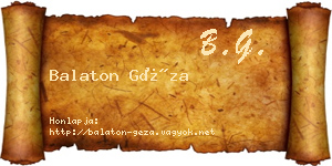 Balaton Géza névjegykártya