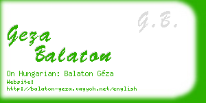 geza balaton business card