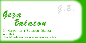 geza balaton business card